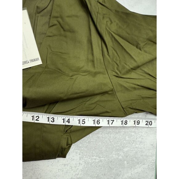Andrea‎ Iyamah Nia Culotte Jumpsuit Green Size S Cropped Pant Bubble Sleeve - Picture 7 of 13